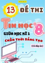 Tuyển tập 13 Đề thi giữa học kì 1 môn Tin học Lớp 8 Chân Trời Sáng Tạo (Kèm đáp án)